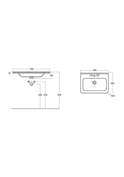 Sanovit Urban 50 CM Konsollu Lavabo Beyaz