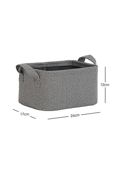 Ocean Home Textile Antrasit Renk Dokulu Kumaş Sepet 24 X 17 X 12 Cm Aahşap