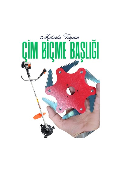 Klc Motorlu Tırpan Metal Çim Çayır Biçme Kesme Aparatı 6 Kollu Testere Dişli Ahtapot Bıçak Başlığı