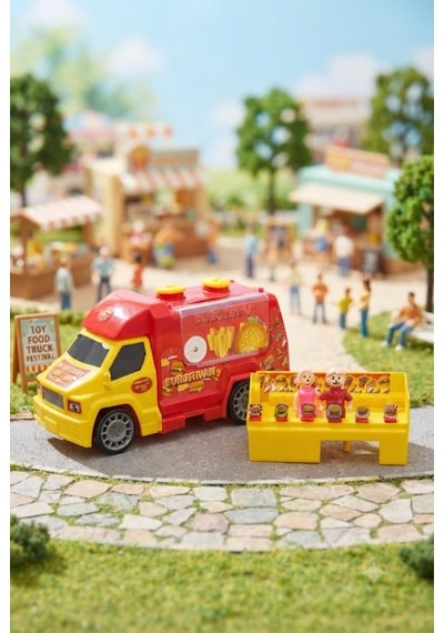 Burgervan Araçlı 2 Adet Figürlü Ve Burger Menü Aksesuarlı Oyuncak Hamburger Kamyonu Çok Renkli