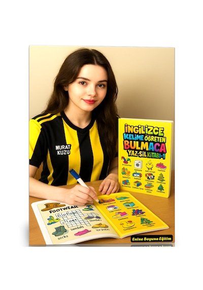 İngilizce Kelime Öğreten Bulmaca Yaz-sil Seti