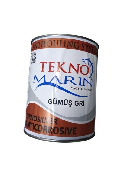 Tekne Zehirli Boya Astarı. 0,75 Litre. Gümüş Gri. Zehirli Astar
