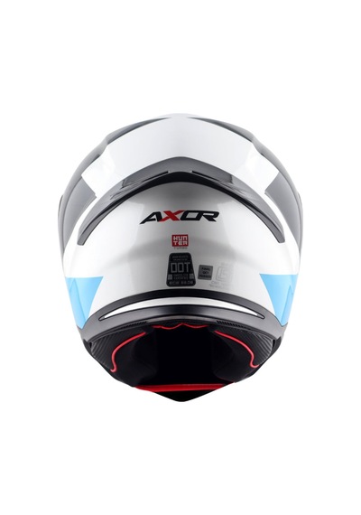 Axor Hunter Turbo Ece 22.06 Kapalı Kask Beyaz - Kırmızı - Mavi