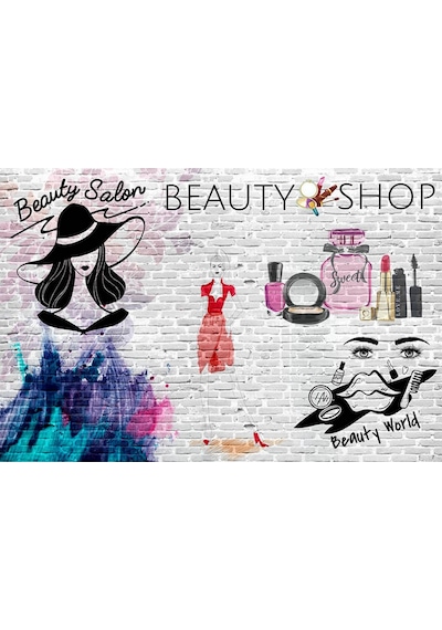 3 Boyutlu Güzellik Makeup Salonu Özel Tasarım Duvar Kağıdı