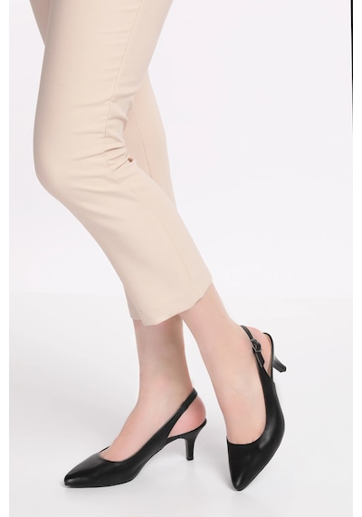 Gondol Kadın Hakiki Deri Orta Boy Topuk Stiletto Vdt.230 Siyah