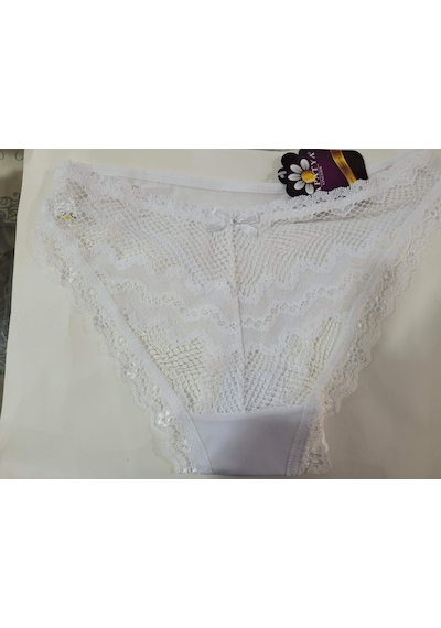 Papatya Dantel Detaylı Kadın Külot V21 Beyaz