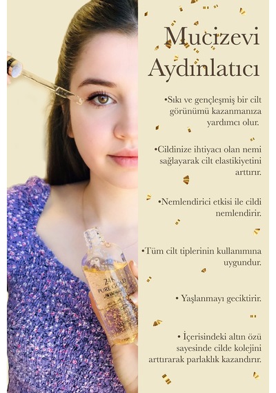 24k Altın Serum Nemlendirici Yüz Serumu Mucizevi Onarıcı Cilt Bakım Serumu 100ml