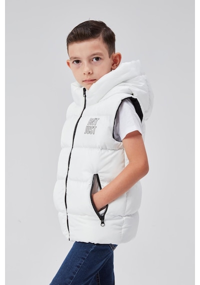 Benitto Kids Kapüşonlu Erkek Çocuk Şişme Yelek 51311 Beyaz