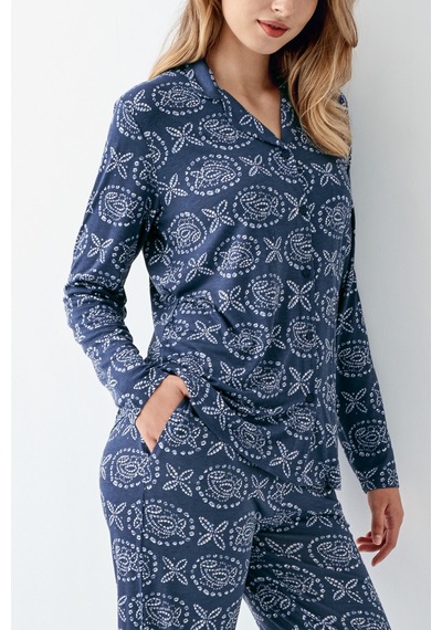 Arnetta Kadın Mavi Gömlek Pijama Ar3402-s-v1 Mavi