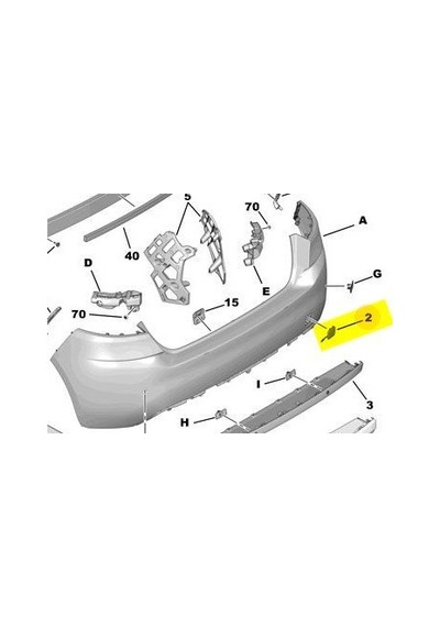 Peugeot 308 Arka Tampon Çeki Kapak 2014-2022 1610767280 1.2 Vtı, 1.5 Hdı, 1.2 Thp, 1.6 Hdı, 1.6 L Thp