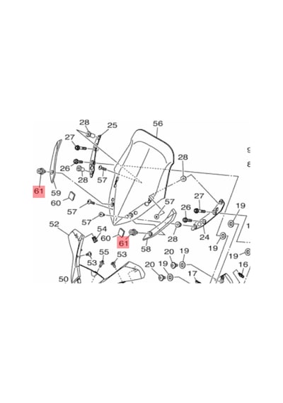 amaha Xmax 125-250-300-400 Ön Cam Plastik Pim/Rivet 2 ADET 90269-08007