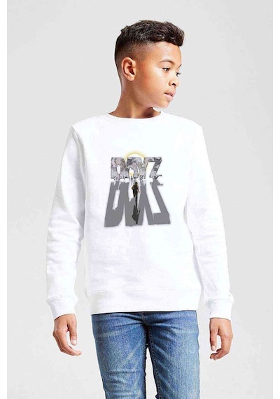 Tshirthane Dayz Baskılı Unisex Çocuk Beyaz Sweatshirt Beyaz