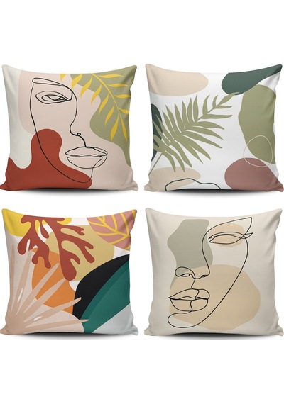Kırlent Dünyası Modern Bohemian Desen 4Lü Kombin Kırlent Kılıfı Kırlent Dünyası Modern Bohemian Desen 4Lü Kombin Kırlent Kılıfı