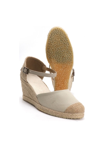 Gerçek Elişi Bej Kadın Dolgu Topuk Espadril Handmade Bej