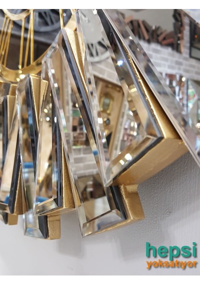 Güneş Gold Black Altın Siyah 85 Cm Dekoratif Aynalı Duvar Saati