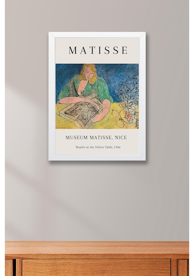 Henri Matisse Reader At The Yellow Table Çerçeveli Tablo - Eklektik Tarz Duvar Dekoru