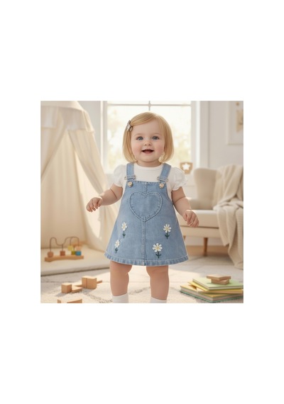 Altıntaş Baby Papatya Nakışlı Kalp Desenli Kot Görünümlü Pamuklu 2li Salopet Set Beyaz Mavi Beyaz Mavi Altıntaş Baby Papatya Nakışlı Kalp Desenli Kot Görünümlü Pamuklu 2li Salopet Set Beyaz Mavi Beyaz Mavi