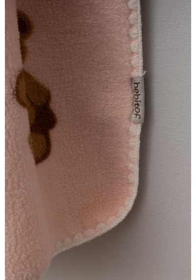 Bebitof Sevimli Ayıcıklar Desenli 90x100 Cm Peluş Bebek Battaniye Bbtf.pmb.95076 Pembe
