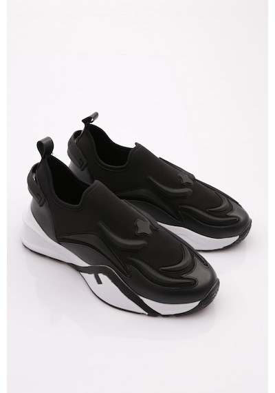 Dgn 0392 Kadin Arkasi Yazili Spor Ayakkabi 0392-2252-R11643 Siyah
