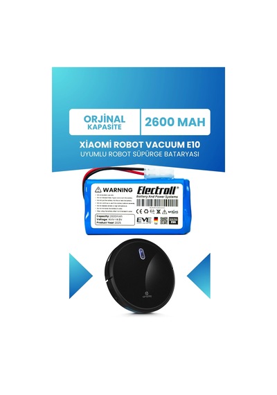 Xiaomi Robot Vacuum E10 Uyumlu Batarya Standart Kapasite 2600mah Robot Süpürge Bataryası - B112