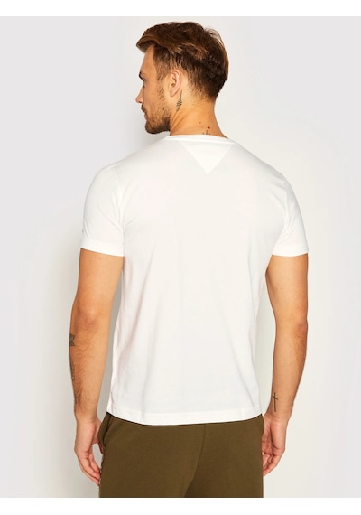Tommy Hilfiger Sıfır Yaka Erkek T-shirt Beyaz