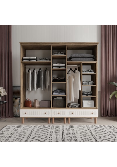 Beenal Furkan 5 Kapaklı Gardırop Dolap  200 CM Atlantik Çam - Aytaşı