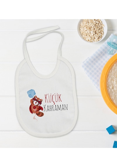 BK Kids Küçük Kahraman Tasarımlı Bebek Mama Önlüğü - Model 1