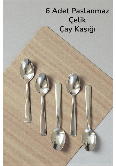 Tr 6 Kişilik Porselen Çay Fincanı Kaşıklı Çiçekli 150ml Diğer