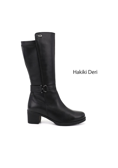 Gönderi(R) Gönderir Kadın Siyah Kalın Topuklu Hakiki Deri Çizme Gkzc13447597 Siyah