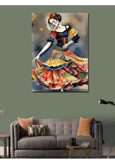 Kanvas Tablo Flamenko Kadın Dansçı 70cmx100cm