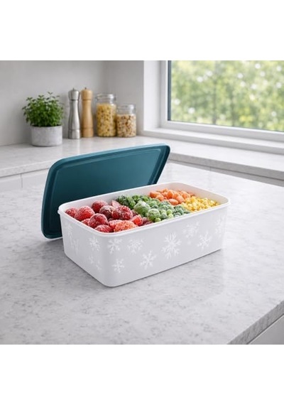 Derin Dondurucu Saklama Kabı 2 Litre No Frost Saklama Kabı Alaska Derin Dondurucu Saklama Kabı Turkuaz