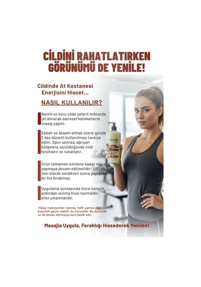 At Kestaneli Sıkılaştırıcı Selülit Karşıtı İncelmeye Destek Rahatlatıcı Slım & Fırm Jel