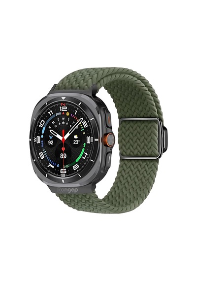 Samsung Galaxy Watch Ultra 47mm İle Uyumlu Örgü Solo Loop Kumaş Kordon Manyetik Tokalı Terleme Yapmayan Nefes Alabilen Hafif Yapılı Bilek Ölçüsüne Göre Ayarlanabilen Elastik Kayış Çok Renkli