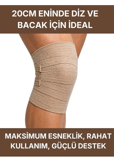 Elastik Bandaj 20cm, 4 Klipsli 4,5 Metreye Kadar Uzar, Spor Ve Günlük Kullanım