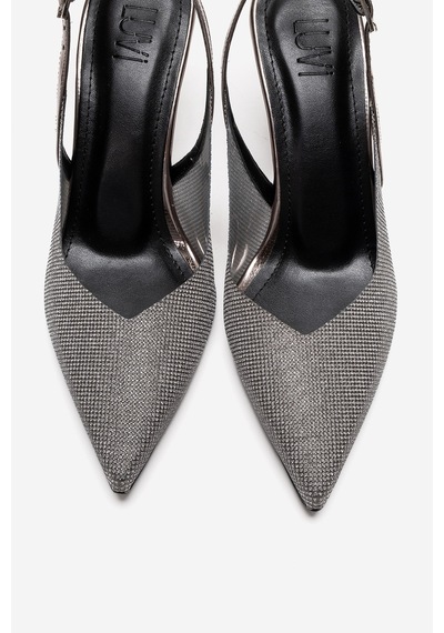 Luvishoes Dorata Platin Taşlı Kadın İnce Topuklu Abiye Ayakkabı