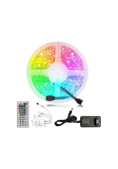 Kumandalı Rgb Şerit Led 5 Metre 5050 Renk Değiştiren Dekoratif Işık