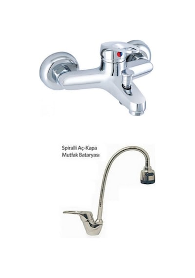 Erce Mix Spiralli Evye ve Banyo Bataryası Krom