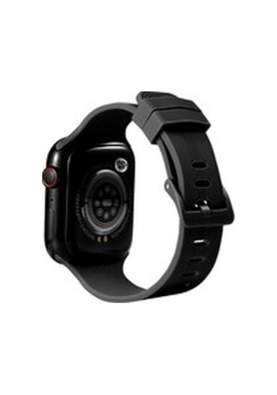 Apple Watch Uyumlu 7 45mm Krd-23 Silikon Kordon - Siyah