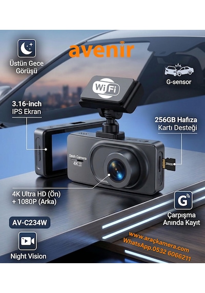 Avenir C234w Araç İçi Kamera