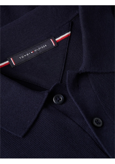 Tommy Hilfiger Cool Touch Structure Ss Polo Erkek Mavi Sweatshirt - Mw0mw42795