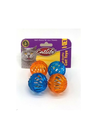 Catlife 202357 Zilli Top Kedi Oyuncağı 4'lü Çok Renkli