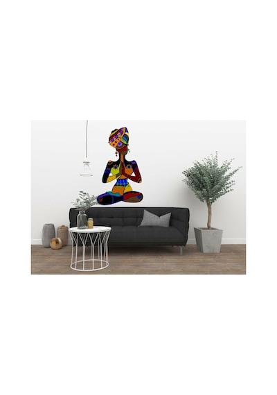 Meditasyon Yapan Afrikalı Kadın Duvar Sticker 50x70 Cm
