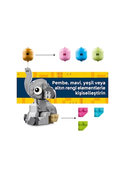 LEGO® Gökyüzündeki Yavru Fil 40814 – Yetişkinler için İnşa Edilebilen Yavru Fil İçeren Dekoratif Model Yapım Seti (402 Parça)