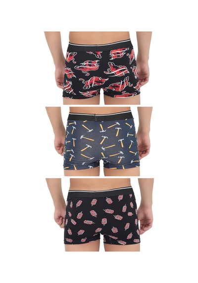 Andredimoda Erkek 3' Lü Boxer 1. Sınıf Kumaş Premium Özel Dizayn. Düz Likralı Rahat Boxer Şort Desenli-1 Desenli-1