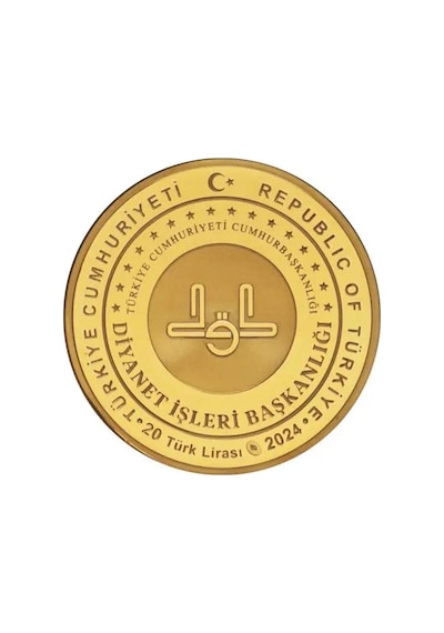 Agakulche Diyanet İşleri Başkanlığı 100.yılı Altın Kaplama Gümüş Sikke Coin