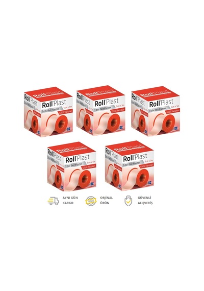 Roll Plast Bez Yapışkanlı Flaster 5 CM x 5 M 5 Adet