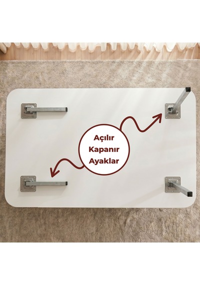 Beyaz Oval Kenar Yer Sofrası, 6 Kişilik Beyaz Masa, Metal Ayaklı Modern Yemek Masası 119x89 Cm Beyaz Oval Kenar Yer Sofrası, 6 Kişilik Beyaz Masa, Metal Ayaklı Modern Yemek Masası 119x89 Cm
