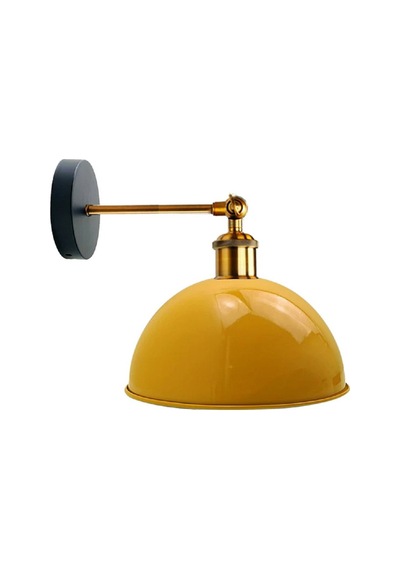 Riolight Vintage,retro,rustik Açık Sarı 1xe27 Eskitme Duylu Masallı Tekli Duvar Aplik Şapka Çap:23cm Rio Light