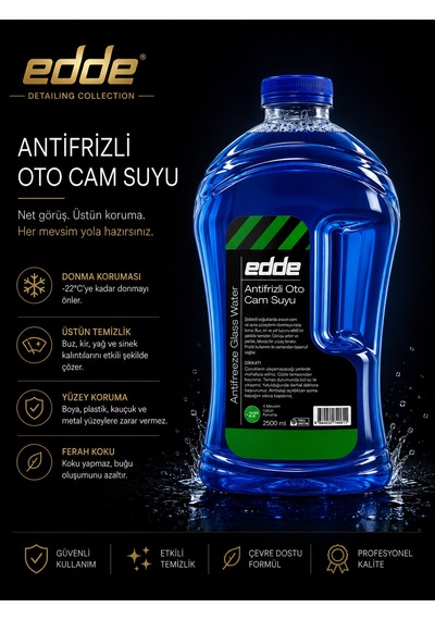 Edde Kışlık Parfümlü Oto Cam Suyu 2,5l Araba Araç Oto Antifrizli Silecek Suyu