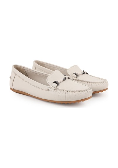 Libero L081.25701 Antik Görünümlü Metal Toka Detaylı Esnek Termo Taban Kadın Loafer Egret Libero L081.25701 Antik Görünümlü Metal Toka Detaylı Esnek Termo Taban Kadın Loafer Egret